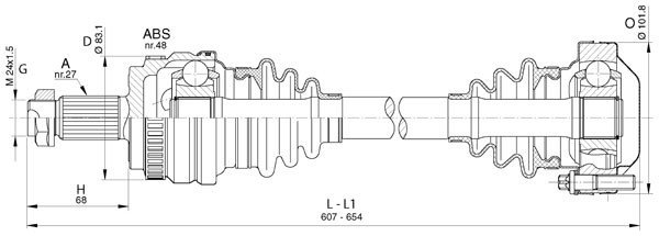 AKS MİLİ KOMPLE E 81/82/87/88/90/91/92/93 ARKA SAĞ